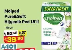 MOLPED PURE&SOFT HİJYENİK PED 18'Lİ GECE